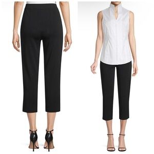 Misook Black Pull-On Knit Crop Pants Elasticized Waist Size 0X Plus Size